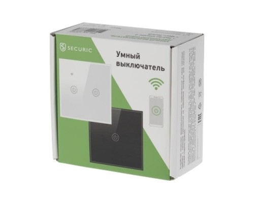 Умный выключатель SECURIC 802W2 Wi-Fi двухкнопочный, белый SEC-HV-802W2