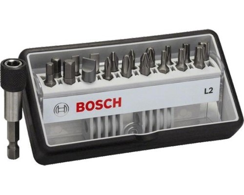 Набор бит BOSCH Extra Hard 18 шт Robust Line PH/PZ/T/S/HEX 25 мм + держатель [2607002568]