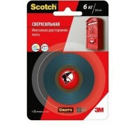Клейкая монтажная лента 3M Scotch® сверхпрочная, 19 мм х 1,5 м [7100094889]