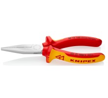 Длинногубцы KNIPEX KN-3016160SB VDE, плоские рифленные губки 46.5 мм, длина 160 мм