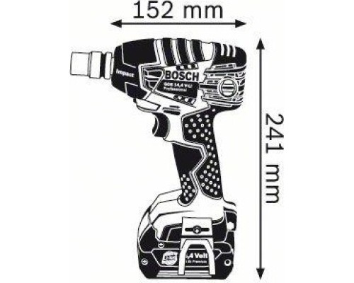 Гайковерт аккумуляторный BOSCH GDS 14,4 V-LI ударный [06019A1T06] 2 х 4,0 Ач