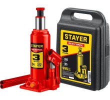 Домкрат бутылочный STAYER RED FORCE гидравлический в кейсе, 194-372мм, 3т 43160-3-K_z01