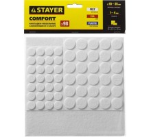 Набор накладок самоклеящихся STAYER COMFORT на мебельные ножки, 98 шт, белые 40917-H98