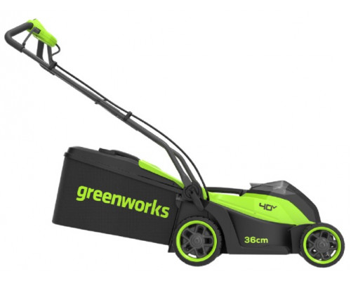 Газонокосилка аккумуляторная GREENWORKS 2520807UB 40V, 36 см, бесщеточная, c 1хАКБ 4 Ач и ЗУ купить с доставкой и официальной гарантией