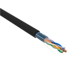 Кабель REXANT F/UTP, CAT 5e, PE 4x2x0,50мм, 24AWG внешний, черный [01-0146-R]