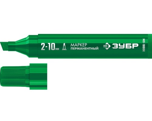 Маркер перманентный ЗУБР МП-1000К 2-10 мм, клиновидный, зеленый  [06333-4]