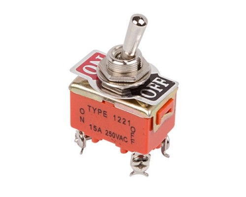 Переключатель REXANT 06-0326-B Тумблер 250V 15А (4c) ON-OFF двухполюсный (KN-201) Переключатель REXANT 06-0326-B Тумблер 250V 15А (4c) ON-OFF двухполюсный (KN-201)