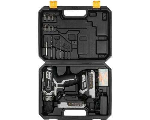 Дрель-шуруповерт аккумуляторная DEKO DKCD20 Black Edition set 3 в кейсе + набор 63 пр. [063-4050]