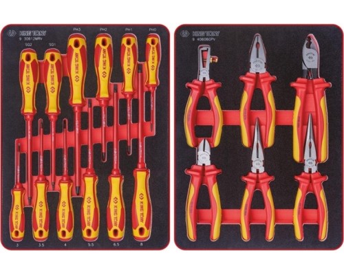 Тележка инструментальная с набором инструментов KING TONY 934-117AMRE HIGH VOLTAGE 117 предметов, красная [934-117AMRE]