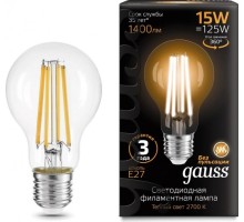 Лампа светодиодная GAUSS A60 filament а60 15w 1400lm 2700к е27 led [102902115]