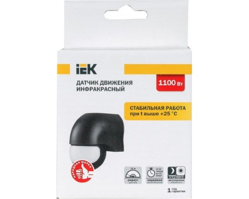 Датчик движения IEK ДД 010 180° IP44 черный [LDD10-010-1100-002]