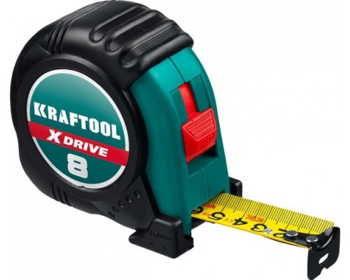 Рулетка KRAFTOOL X-Drive 5м/19мм с ударостойким обрезиненным корпусом [34122-05-19_z02]