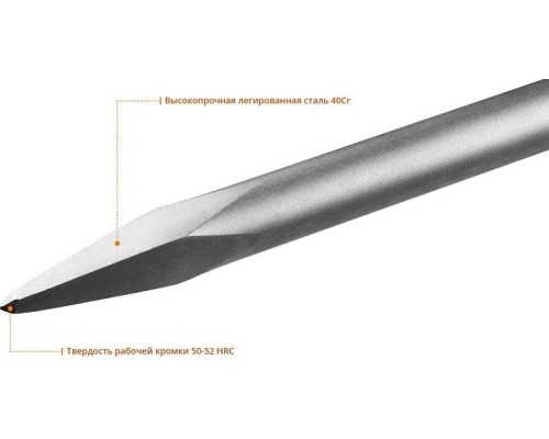 Зубило шестигранное ЗУБР ПРОФЕССИОНАЛ буран hex 30 пикообразное 400 мм [29375-00-400]