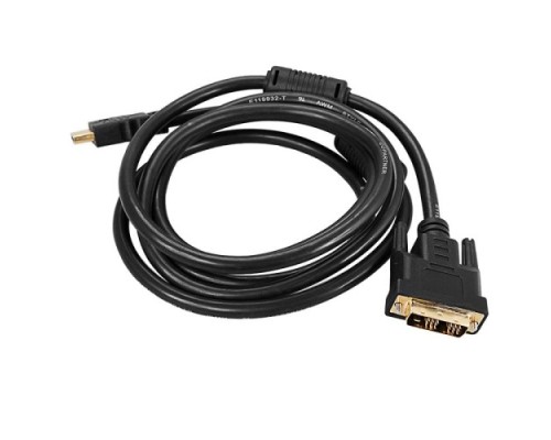 Шнур REXANT 17-6306 HDMI-DVI-D с фильтрами, 5м, Gold (PE пакет)