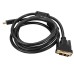 Шнур REXANT 17-6306 HDMI-DVI-D с фильтрами, 5м, Gold (PE пакет)