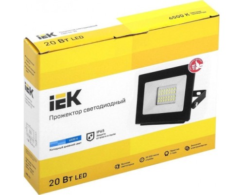 Прожектор IEK СДО 06-20 IP65 6500K черный [LPDO601-20-65-K02]