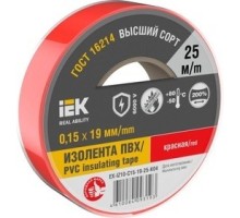 Изолента IEK MIXTAPE 0.15х19мм (рул.25м) красн. EX-IZ10-C15-19-25-K04