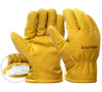 Перчатки утепленные KRAFTOOL 1137-XL кожаные Extrem Winter, от мех.воздействий, XL