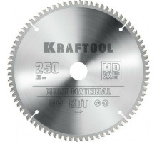 Пильный диск по алюминию KRAFTOOL Multi Material 250х30мм 80Т [36953-250-30]