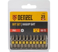 Набор бит Denzel PH1х25 сталь s2, шестигранный профиль, 10 шт. 11651