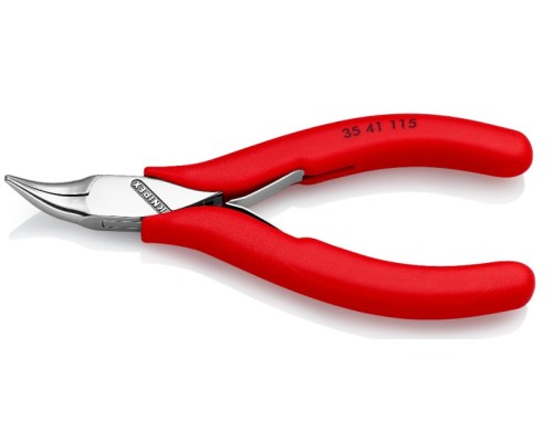 Плоскогубцы KNIPEX KN-3541115 захватные для электроники, плоскокруглые губки 45°