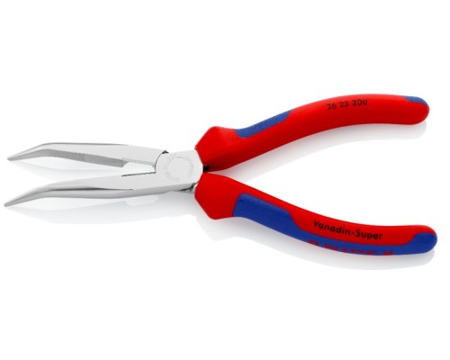 Длинногубцы KNIPEX KN-2625200SB с режущими кромками, губки 40°, 200 мм