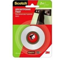 Клейкая монтажная лента 3M Scotch® для внутренних работ, 19 мм х 1,5 м [7100094884]