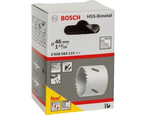 Коронка биметаллическая BOSCH STANDARD CO8% 46 ММ [2608584115]