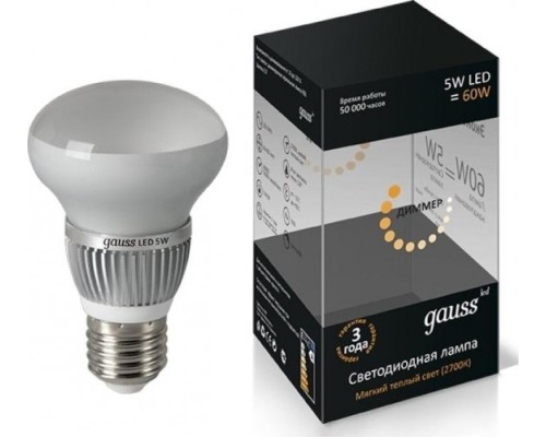 Лампа светодиодная GAUSS R63 led e27 5w 2700k frost [EB106102105]