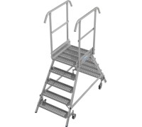 Лестница с платформой KRAUSE STABILO R13 5 перфорированных ступеней, передвижная, двухсторонняя 821454
