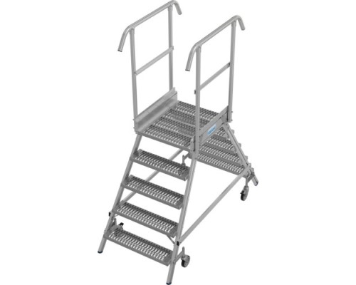 Лестница с платформой KRAUSE STABILO R13 5 перфорированных ступеней, передвижная, двухсторонняя [821454]