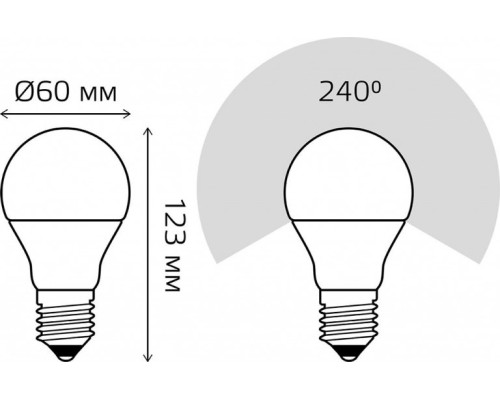 Лампа светодиодная GAUSS A60 a60 16w 1520lm 4100k e27 led [102502216]