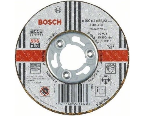 Шлифовальный круг по металлу BOSCH 100х4х22.2 мм A30Q-BF SDS-pro [2608600702]