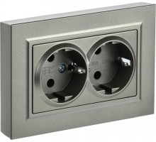Розетка IEK BRITE РСш12-3 16а 2-м защ. шторки шампань BR-R24-16-K37-F