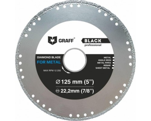 Алмазный диск универсальный GRAFF 125х22.2 мм BLACK METALL CUTTING [GDDM125B]