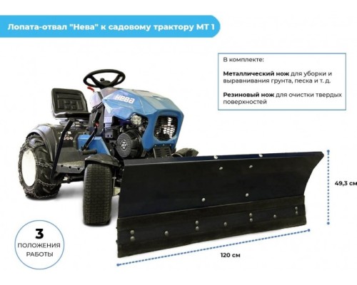 Лопата - отвал  НЕВА для садового трактора  MT1-ZS 005.MT.2200 [4650333310602]