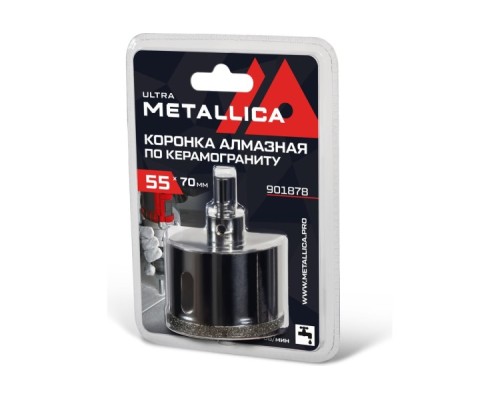 Алмазная коронка для мокрого сверления METALLICA Ultra 55х70 мм #46 по керамограниту, плитке [901878]