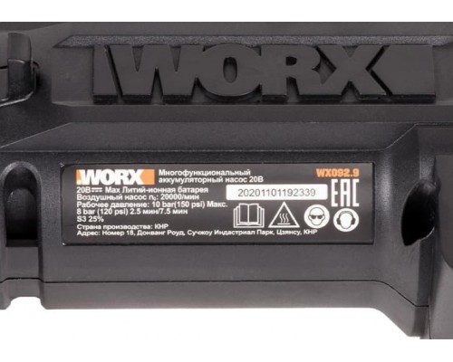 Компрессор автомобильный Worx WX092.9 без АКБ и ЗУ, с фонарем [WX092.9]
