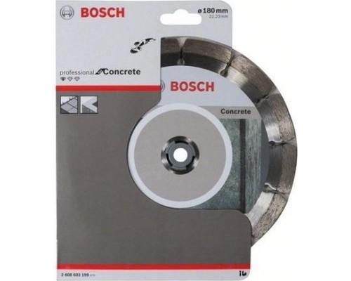 Алмазный диск для резки бетона BOSCH 180х22.2 мм Standard for Concrete [2608602199]