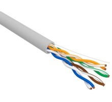 Кабель REXANT U/UTP, CAT 5e, PVC 4x2x0,50 мм, 24AWG внутренний, серый [01-0043-R]