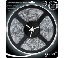Лента светодиодная GAUSS LED 5050/30-smd 7.2w 12v dc холодный белый ip66 (блист 311000307