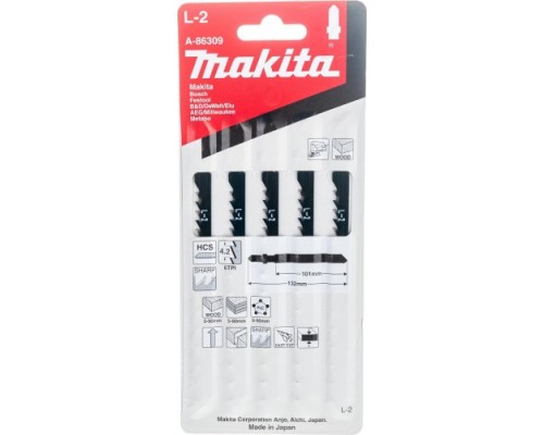 Пилки по дереву MAKITA A-86309 l-2, 5 шт.