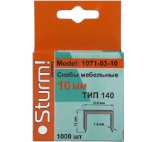 Скоба Sturm 1071-03-10 1000шт., оцинкованные, закаленные