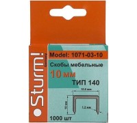 Скоба Sturm 1071-03-10 1000шт., оцинкованные, закаленные