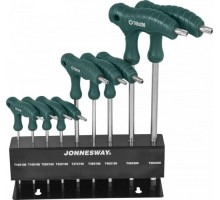 Набор ключей TORX JONNESWAY H10MT09S с рукояткой с центрированным штифтом Т10-Т50 [048069]