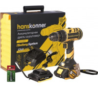 Дрель-шуруповерт аккумуляторная HANSKONNER HCD1865BL