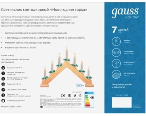 Светильник декоративный GAUSS HL020 светодиодный 