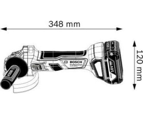 Угловая шлифмашина аккумуляторная BOSCH GWS 180-LI [06019H90R1] 1х4.0Ач, Кейс