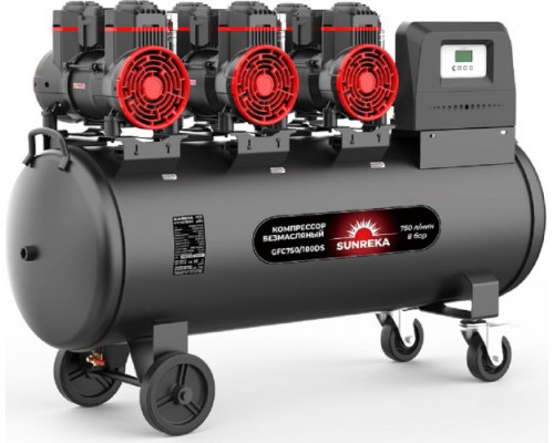 Компрессор поршневой безмасляный малошумный SUNREKA GFC750/100DS