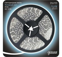 Лента светодиодная GAUSS LED 5050/60-smd 14.4w 12v dc холодный белый (блистер 5 [312000314]